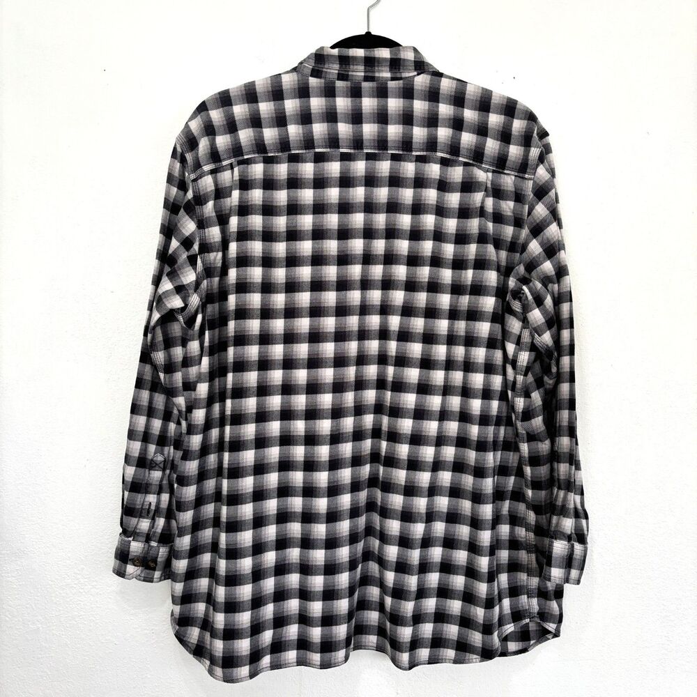Carhartt Mens Plaid Button Up Shirt 3XT Relaxed Fit Gray Utility Workwear - Picture 2 of 8